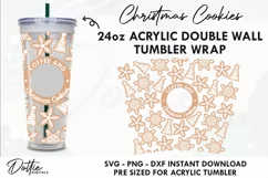 Christmas Cookies Wrap SVG | 24oz Starbucks Acrylic Tumbler Product Image 1