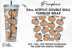 Autumn Pumpkins Wrap SVG | 24oz Full Acrylic Tumbler Product Image 1