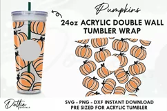 Autumn Pumpkin Wrap SVG | 24oz Starbucks Acrylic Tumbler Product Image 1