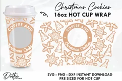 Christmas Cookies Starbucks Hot Cup Wrap SVG Vector 16oz Product Image 1