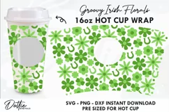 Irish Floral Starbucks 16oz Hot Cup Wrap SVG Vector Product Image 1