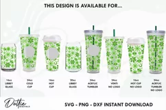Floral St Patrick's Day No Hole Starbucks 16oz Hot Cup Wrap Product Image 3