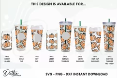 Autumn Pumpkin Wrap SVG | 24oz Starbucks Acrylic Tumbler Product Image 3