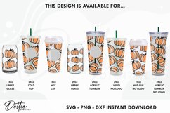 Autumnal Fall Pumpkins Full Wrap SVG | 24oz Cold Cup Product Image 2