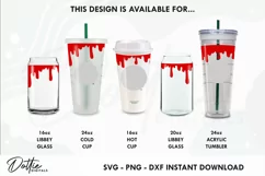 Blood Drip Wrap SVG | 24oz Starbucks Acrylic Tumbler Product Image 3
