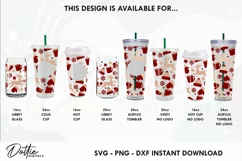 Winter Starbucks No Hole Hot Cup SVG PNG DXF Cutting File 16 Product Image 3