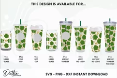 Lightning Shamrocks No Gap Starbucks Wrap SVG 24oz Cold Cup Product Image 3