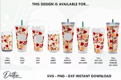 Fall Vibes Starbucks 24oz Acrylic Tumbler Cup SVG File Product Image 3