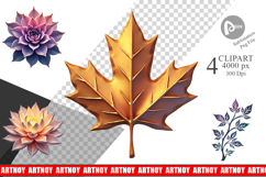 Clipart Metallic Botanicals Product Image 1