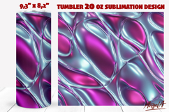 Abstract glowing 3D tumbler wrap sublimation, iridescent Product Image 1