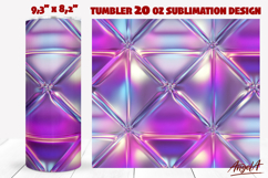 Abstract glowing tumbler wrap sublimation, pink metallic Product Image 1
