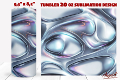 Abstract iridescent tumbler sublimation, wave metallic Product Image 1