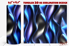Abstract iridescent 3D dark tumbler sublimation, wave Product Image 1
