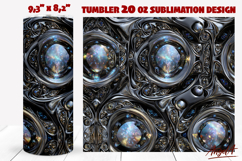 Abstract 3D metallic tumbler wrap sublimation, iridescent Product Image 1