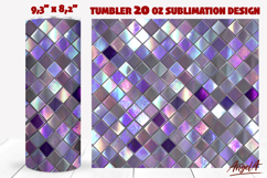 Geometric iridescent purple tumbler sublimation, square Product Image 1