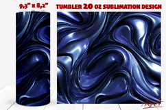 Abstract iridescent 3D dark blue tumbler, swirl texture Product Image 1