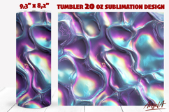 Abstract 3D blue purple tumbler, liquid iridescent texture Product Image 1