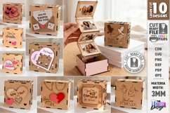 Galantines Day Photo Memory Box Laser Cut | Keepsake Box SVG Product Image 1