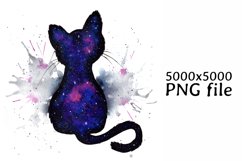 Galaxie Watercolor Cat Silhouette Product Image 1