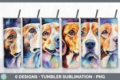 Bundle of six Watercolor Beagles Tumbler designs.