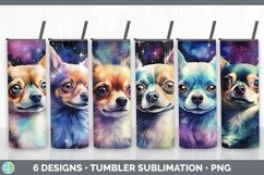Bundle of six Watercolor Chihuahuas Tumbler designs.