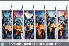 Bundle of six Watercolor Doberman Pinschers Tumbler designs.