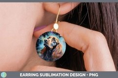 GorgeousGalaxy Dog Round Earrings design.
