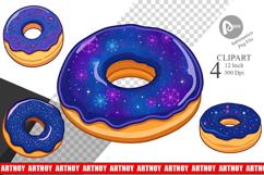 Galaxy Donut Clipart Product Image 1