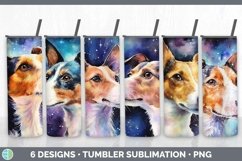 Bundle of six Watercolor Fox Terriers Tumbler designs.