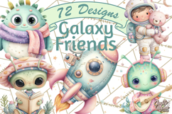 Space Clipart, Astronaut Alien Nursery Art PNG Product Image 1