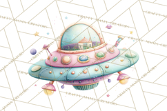 Space Clipart, Astronaut Alien Nursery Art PNG Product Image 5