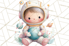 Space Clipart, Astronaut Alien Nursery Art PNG Product Image 5