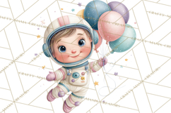 Space Clipart, Astronaut Alien Nursery Art PNG Product Image 5