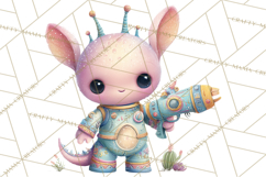 Space Clipart, Astronaut Alien Nursery Art PNG Product Image 2