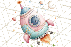 Space Clipart, Astronaut Alien Nursery Art PNG Product Image 2