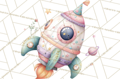 Space Clipart, Astronaut Alien Nursery Art PNG Product Image 3