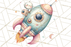 Space Clipart, Astronaut Alien Nursery Art PNG Product Image 4
