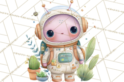 Space Clipart, Astronaut Alien Nursery Art PNG Product Image 5