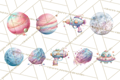 Space Clipart, Astronaut Alien Nursery Art PNG Product Image 4