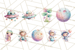 Space Clipart, Astronaut Alien Nursery Art PNG Product Image 3