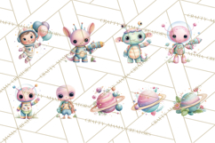 Space Clipart, Astronaut Alien Nursery Art PNG Product Image 5