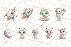 Space Clipart, Astronaut Alien Nursery Art PNG Product Image 9