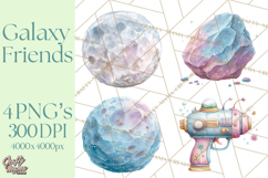 Space Clipart, Astronaut Alien Nursery Art PNG Product Image 1
