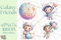 Space Clipart, Astronaut Alien Nursery Art PNG Product Image 1