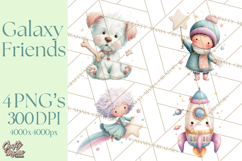 Space Clipart, Astronaut Alien Nursery Art PNG Product Image 1