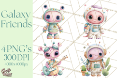Space Clipart, Astronaut Alien Nursery Art PNG Product Image 1