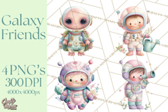 Space Clipart, Astronaut Alien Nursery Art PNG Product Image 1