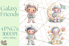 Space Clipart, Astronaut Alien Nursery Art PNG Product Image 1