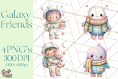 Space Clipart, Astronaut Alien Nursery Art PNG Product Image 1