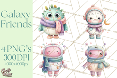 Space Clipart, Astronaut Alien Nursery Art PNG Product Image 1